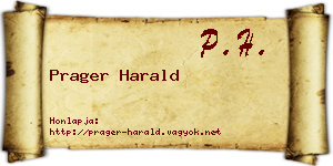 Prager Harald névjegykártya
